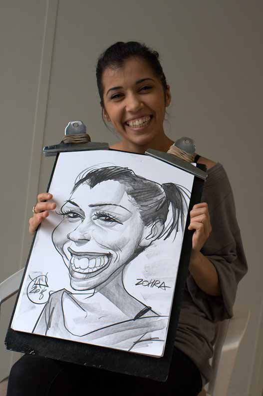 caricature d'une jeune fille